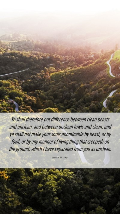 Picture 06 - Leviticus 20:25 KJV Mobile Phone Wallpaper - Ye shall therefore put difference between clean - Mobile Bible Verse Wallpaper