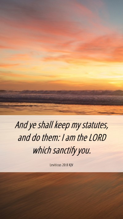 Picture 06 - Leviticus 20:8 KJV Mobile Phone Wallpaper - And ye shall keep my statutes, and do them: I am - Mobile Bible Verse Wallpaper