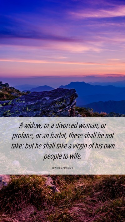 Picture 06 - Leviticus 21:14 KJV Mobile Phone Wallpaper - A widow, or a divorced woman, or profane, or an - Mobile Bible Verse Wallpaper