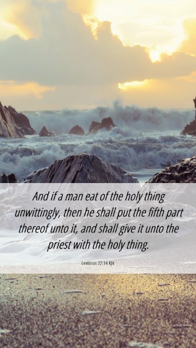 Picture 06 - Leviticus 22:14 KJV Mobile Phone Wallpaper - And if a man eat of the holy thing unwittingly, - Mobile Bible Verse Wallpaper