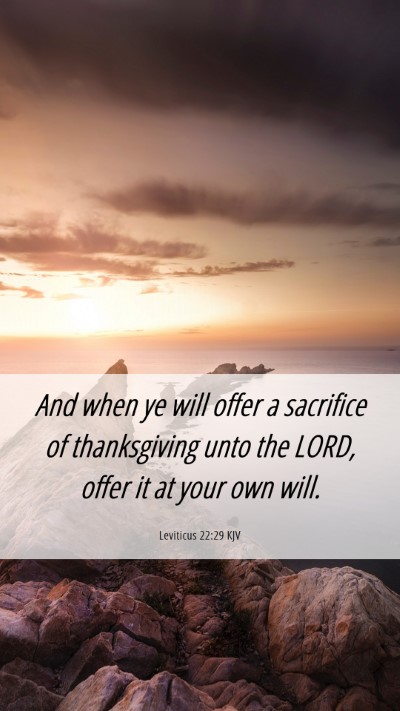 Picture 06 - Leviticus 22:29 KJV Mobile Phone Wallpaper - And when ye will offer a sacrifice of - Mobile Bible Verse Wallpaper