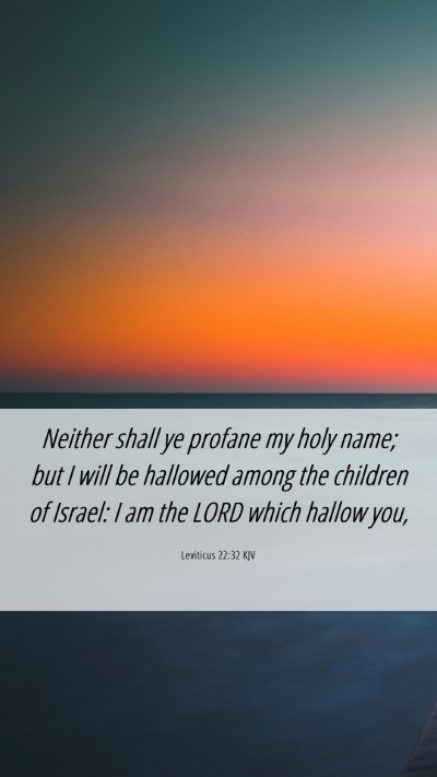 Picture 06 - Leviticus 22:32 KJV Mobile Phone Wallpaper - Neither shall ye profane my holy name; but I will - Mobile Bible Verse Wallpaper