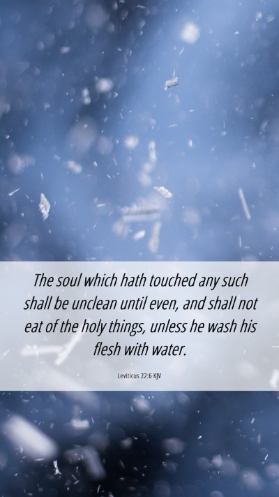 Picture 06 - Leviticus 22:6 KJV Mobile Phone Wallpaper - The soul which hath touched any such shall be - Mobile Bible Verse Wallpaper