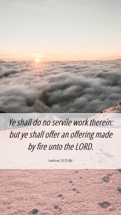 Picture 06 - Leviticus 23:25 KJV Mobile Phone Wallpaper - Ye shall do no servile work therein: but ye shall - Mobile Bible Verse Wallpaper