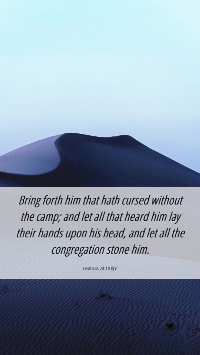 Picture 06 - Leviticus 24:14 KJV Mobile Phone Wallpaper - Bring forth him that hath cursed without the - Mobile Bible Verse Wallpaper