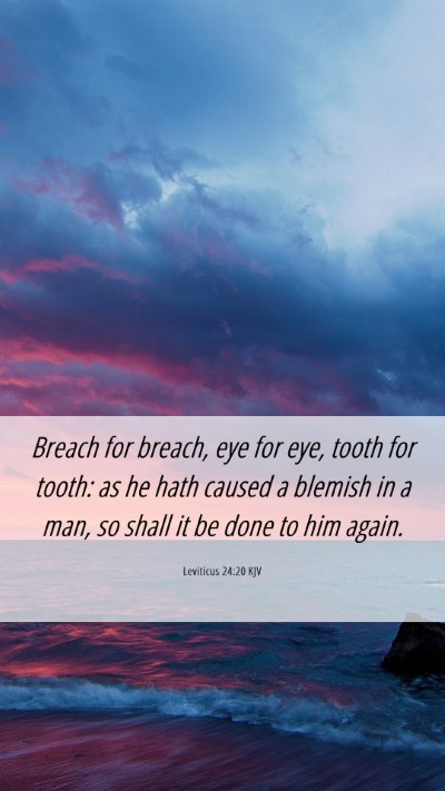 Picture 06 - Leviticus 24:20 KJV Mobile Phone Wallpaper - Breach for breach, eye for eye, tooth for tooth: - Mobile Bible Verse Wallpaper