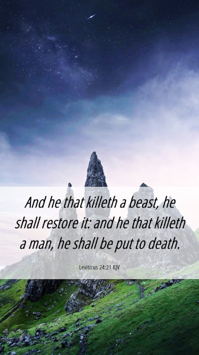 Picture 06 - Leviticus 24:21 KJV Mobile Phone Wallpaper - And he that killeth a beast, he shall restore it: - Mobile Bible Verse Wallpaper