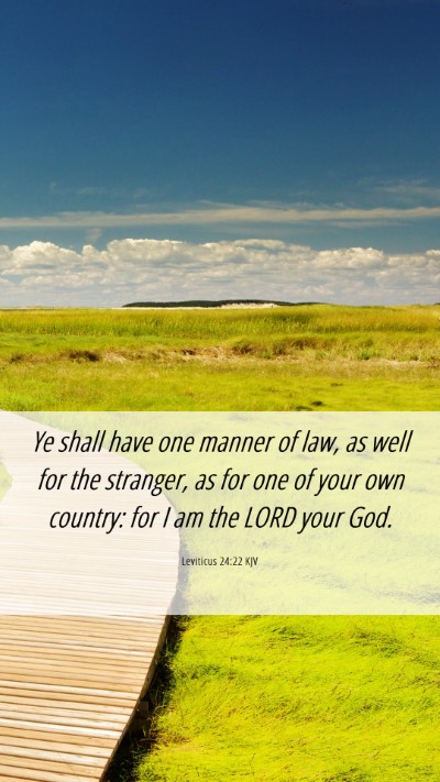 Picture 06 - Leviticus 24:22 KJV Mobile Phone Wallpaper - Ye shall have one manner of law, as well for the - Mobile Bible Verse Wallpaper