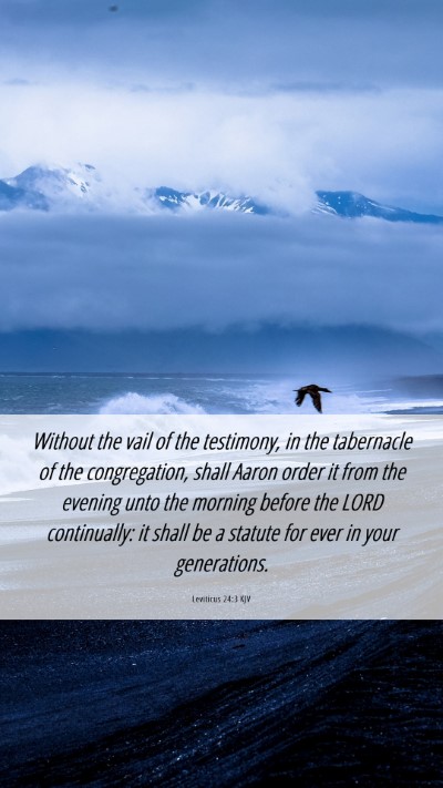 Picture 06 - Leviticus 24:3 KJV Mobile Phone Wallpaper - Without the vail of the testimony, in the - Mobile Bible Verse Wallpaper