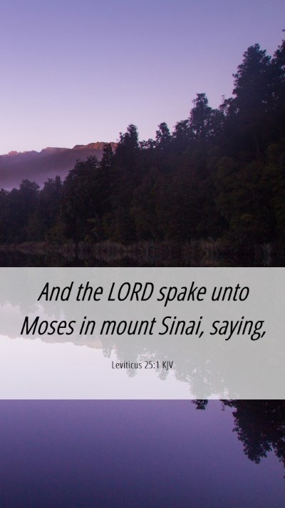 Picture 06 - Leviticus 25:1 KJV Mobile Phone Wallpaper - And the LORD spake unto Moses in mount Sinai, - Mobile Bible Verse Wallpaper