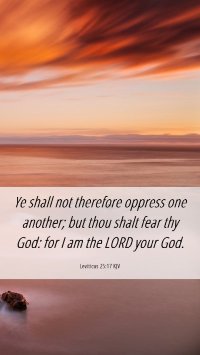 Picture 06 - Leviticus 25:17 KJV Mobile Phone Wallpaper - Ye shall not therefore oppress one another; but - Mobile Bible Verse Wallpaper