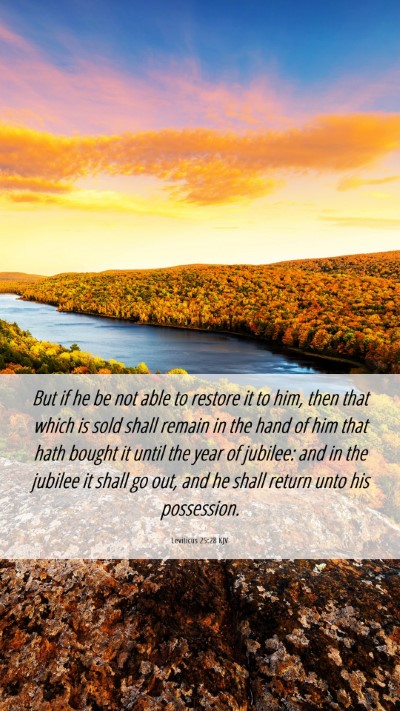 Picture 06 - Leviticus 25:28 KJV Mobile Phone Wallpaper - But if he be not able to restore it to him, then - Mobile Bible Verse Wallpaper