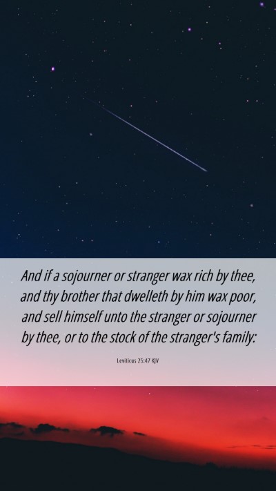 Picture 06 - Leviticus 25:47 KJV Mobile Phone Wallpaper - And if a sojourner or stranger wax rich by thee, - Mobile Bible Verse Wallpaper