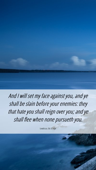 Picture 06 - Leviticus 26:17 KJV Mobile Phone Wallpaper - And I will set my face against you, and ye shall - Mobile Bible Verse Wallpaper