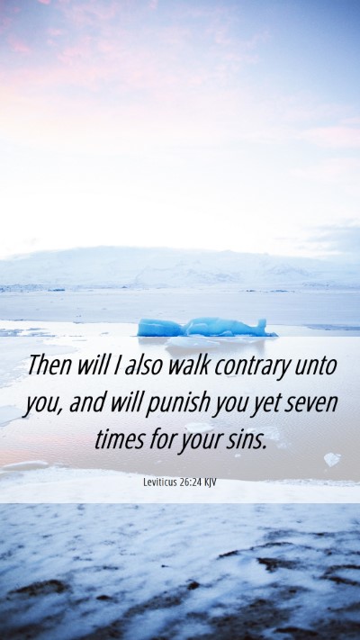 Picture 06 - Leviticus 26:24 KJV Mobile Phone Wallpaper - Then will I also walk contrary unto you, and will - Mobile Bible Verse Wallpaper
