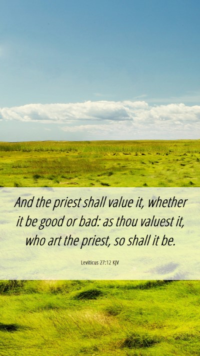 Picture 06 - Leviticus 27:12 KJV Mobile Phone Wallpaper - And the priest shall value it, whether it be good - Mobile Bible Verse Wallpaper