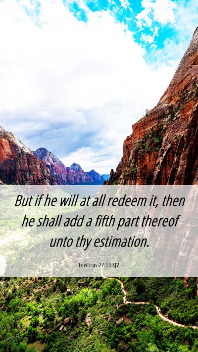 Picture 06 - Leviticus 27:13 KJV Mobile Phone Wallpaper - But if he will at all redeem it, then he shall - Mobile Bible Verse Wallpaper