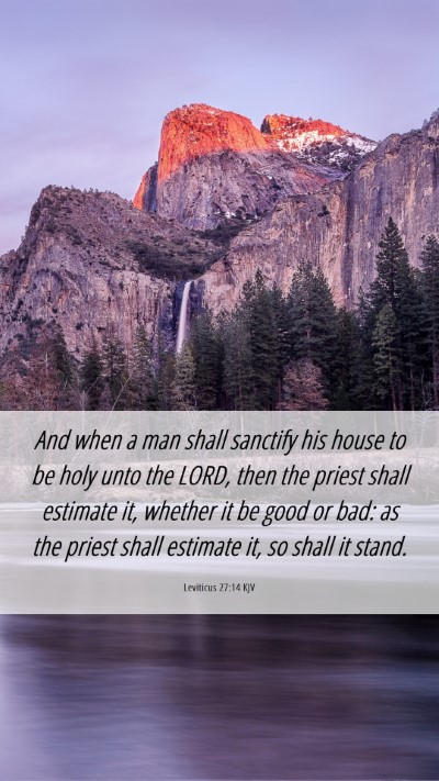 Picture 06 - Leviticus 27:14 KJV Mobile Phone Wallpaper - And when a man shall sanctify his house to be - Mobile Bible Verse Wallpaper