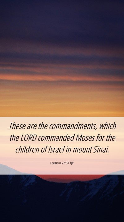Picture 06 - Leviticus 27:34 KJV Mobile Phone Wallpaper - These are the commandments, which the LORD - Mobile Bible Verse Wallpaper