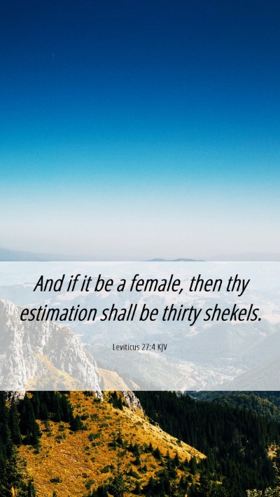 Picture 06 - Leviticus 27:4 KJV Mobile Phone Wallpaper - And if it be a female, then thy estimation shall - Mobile Bible Verse Wallpaper
