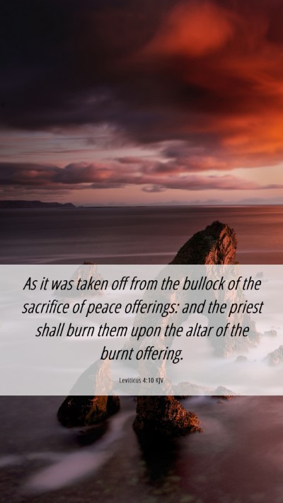 Picture 06 - Leviticus 4:10 KJV Mobile Phone Wallpaper - As it was taken off from the bullock of the - Mobile Bible Verse Wallpaper