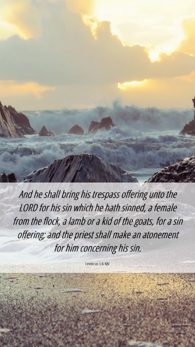 Picture 06 - Leviticus 5:6 KJV Mobile Phone Wallpaper - And he shall bring his trespass offering unto the - Mobile Bible Verse Wallpaper