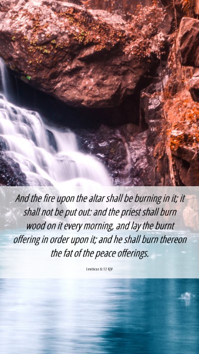 Picture 06 - Leviticus 6:12 KJV Mobile Phone Wallpaper - And the fire upon the altar shall be burning in - Mobile Bible Verse Wallpaper