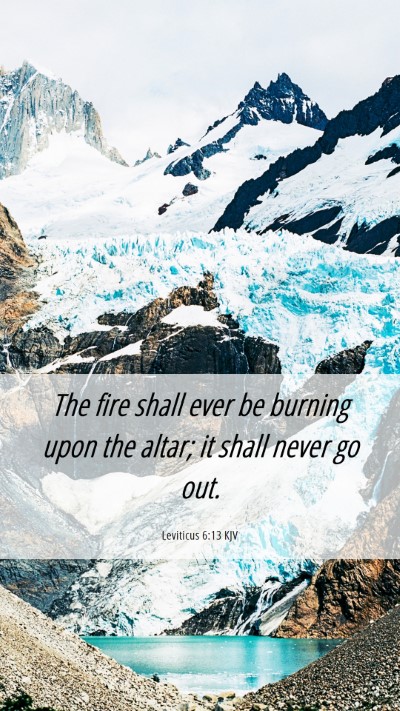 Picture 06 - Leviticus 6:13 KJV Mobile Phone Wallpaper - The fire shall ever be burning upon the altar; it - Mobile Bible Verse Wallpaper