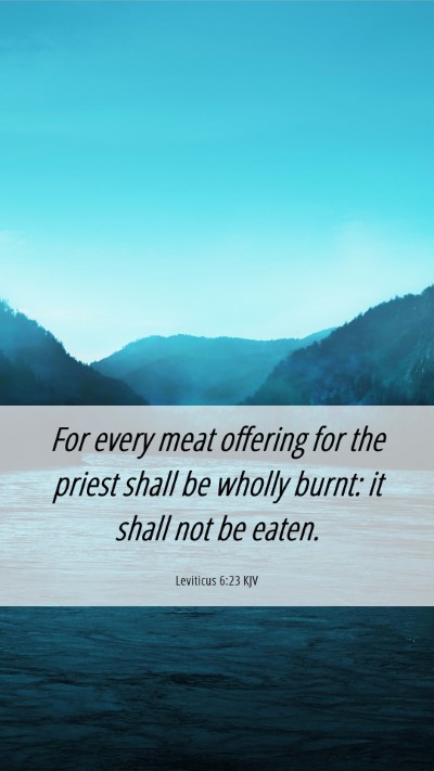 Picture 06 - Leviticus 6:23 KJV Mobile Phone Wallpaper - For every meat offering for the priest shall be - Mobile Bible Verse Wallpaper