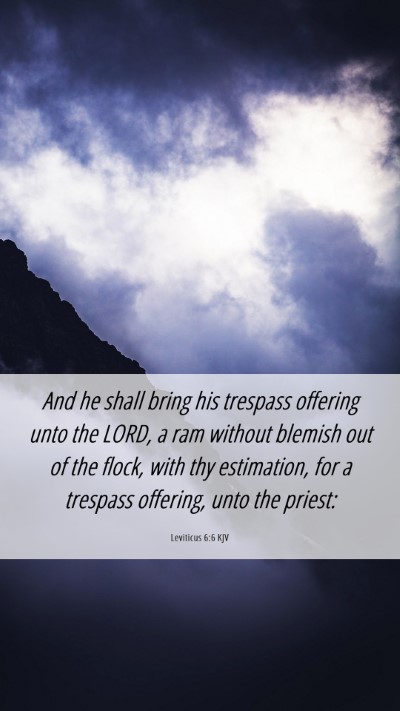 Picture 06 - Leviticus 6:6 KJV Mobile Phone Wallpaper - And he shall bring his trespass offering unto the - Mobile Bible Verse Wallpaper