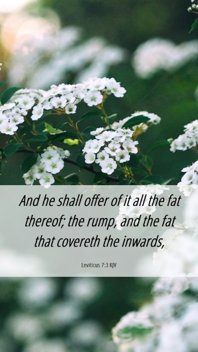 Picture 06 - Leviticus 7:3 KJV Mobile Phone Wallpaper - And he shall offer of it all the fat thereof; the - Mobile Bible Verse Wallpaper