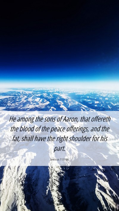 Picture 06 - Leviticus 7:33 KJV Mobile Phone Wallpaper - He among the sons of Aaron, that offereth the - Mobile Bible Verse Wallpaper