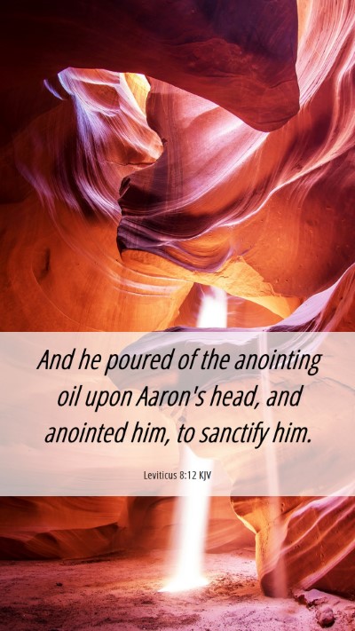 Picture 06 - Leviticus 8:12 KJV Mobile Phone Wallpaper - And he poured of the anointing oil upon Aaron's - Mobile Bible Verse Wallpaper