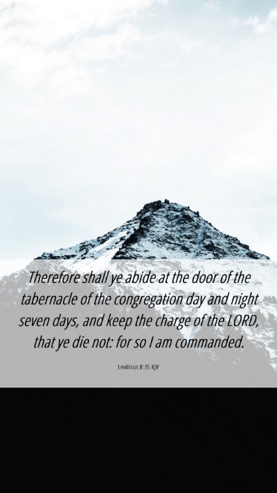 Picture 06 - Leviticus 8:35 KJV Mobile Phone Wallpaper - Therefore shall ye abide at the door of the - Mobile Bible Verse Wallpaper