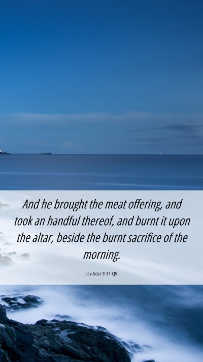 Picture 06 - Leviticus 9:17 KJV Mobile Phone Wallpaper - And he brought the meat offering, and took an - Mobile Bible Verse Wallpaper