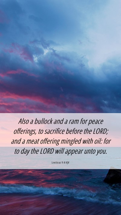Picture 06 - Leviticus 9:4 KJV Mobile Phone Wallpaper - Also a bullock and a ram for peace offerings, to - Mobile Bible Verse Wallpaper