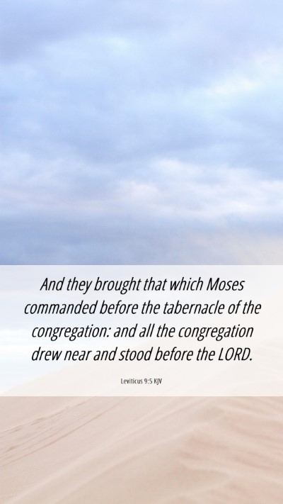 Picture 06 - Leviticus 9:5 KJV Mobile Phone Wallpaper - And they brought that which Moses commanded - Mobile Bible Verse Wallpaper