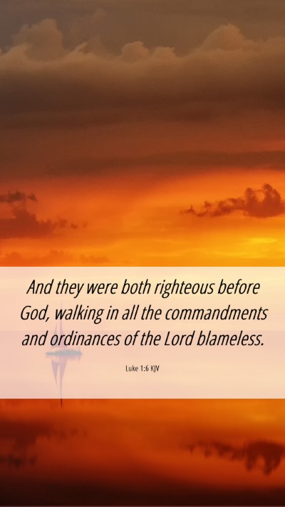 Picture 06 - Luke 1:6 KJV Mobile Phone Wallpaper - And they were both righteous before God, walking - Mobile Bible Verse Wallpaper
