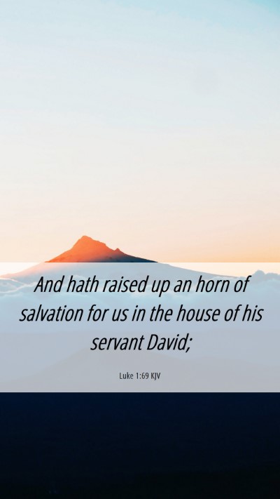 Picture 06 - Luke 1:69 KJV Mobile Phone Wallpaper - And hath raised up an horn of salvation for us in - Mobile Bible Verse Wallpaper