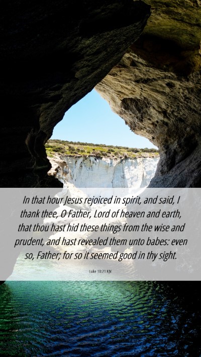 Picture 06 - Luke 10:21 KJV Mobile Phone Wallpaper - In that hour Jesus rejoiced in spirit, and said, - Mobile Bible Verse Wallpaper