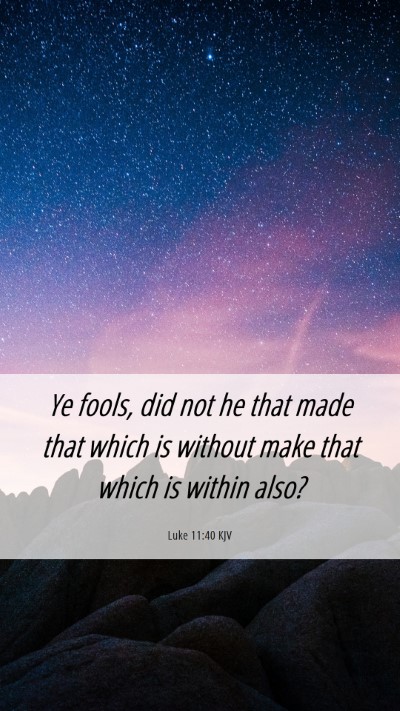 Picture 06 - Luke 11:40 KJV Mobile Phone Wallpaper - Ye fools, did not he that made that which is - Mobile Bible Verse Wallpaper