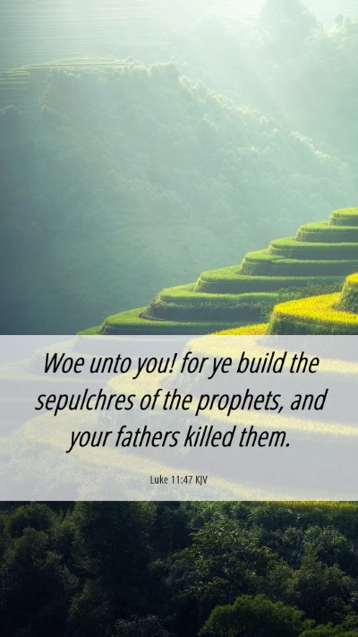 Picture 06 - Luke 11:47 KJV Mobile Phone Wallpaper - Woe unto you! for ye build the sepulchres of the - Mobile Bible Verse Wallpaper