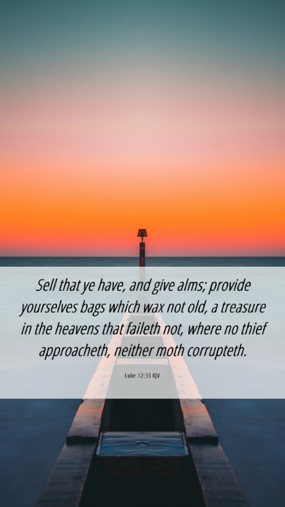 Picture 06 - Luke 12:33 KJV Mobile Phone Wallpaper - Sell that ye have, and give alms; provide - Mobile Bible Verse Wallpaper