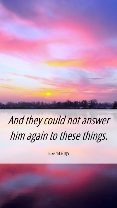 Picture 06 - Luke 14:6 KJV Mobile Phone Wallpaper - And they could not answer him again to these - Mobile Bible Verse Wallpaper