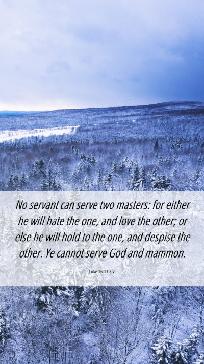 Picture 06 - Luke 16:13 KJV Mobile Phone Wallpaper - No servant can serve two masters: for either he - Mobile Bible Verse Wallpaper