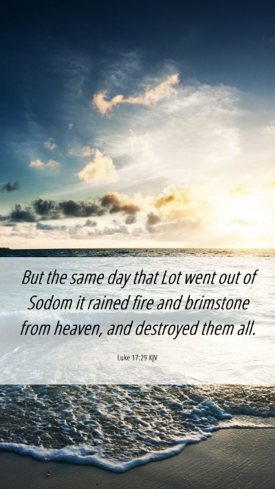 Picture 06 - Luke 17:29 KJV Mobile Phone Wallpaper - But the same day that Lot went out of Sodom it - Mobile Bible Verse Wallpaper