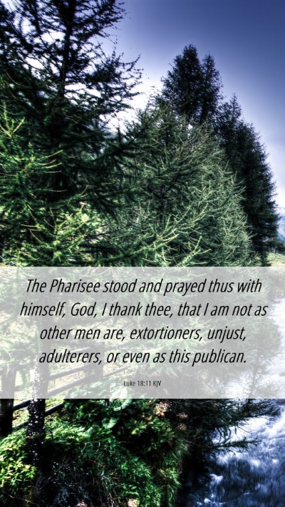Picture 06 - Luke 18:11 KJV Mobile Phone Wallpaper - The Pharisee stood and prayed thus with himself, - Mobile Bible Verse Wallpaper