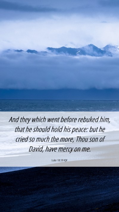 Picture 06 - Luke 18:39 KJV Mobile Phone Wallpaper - And they which went before rebuked him, that he - Mobile Bible Verse Wallpaper