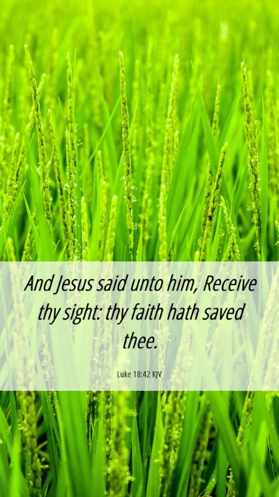 Picture 06 - Luke 18:42 KJV Mobile Phone Wallpaper - And Jesus said unto him, Receive thy sight: thy - Mobile Bible Verse Wallpaper