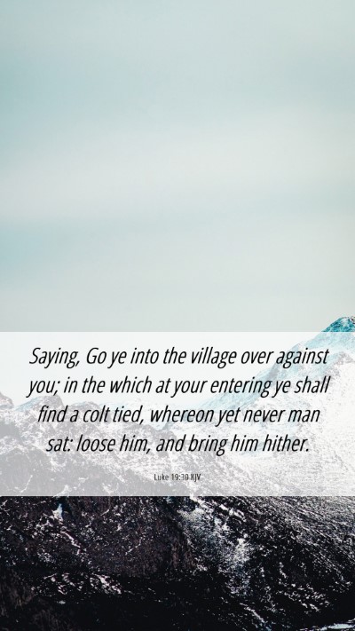 Picture 06 - Luke 19:30 KJV Mobile Phone Wallpaper - Saying, Go ye into the village over against you; - Mobile Bible Verse Wallpaper